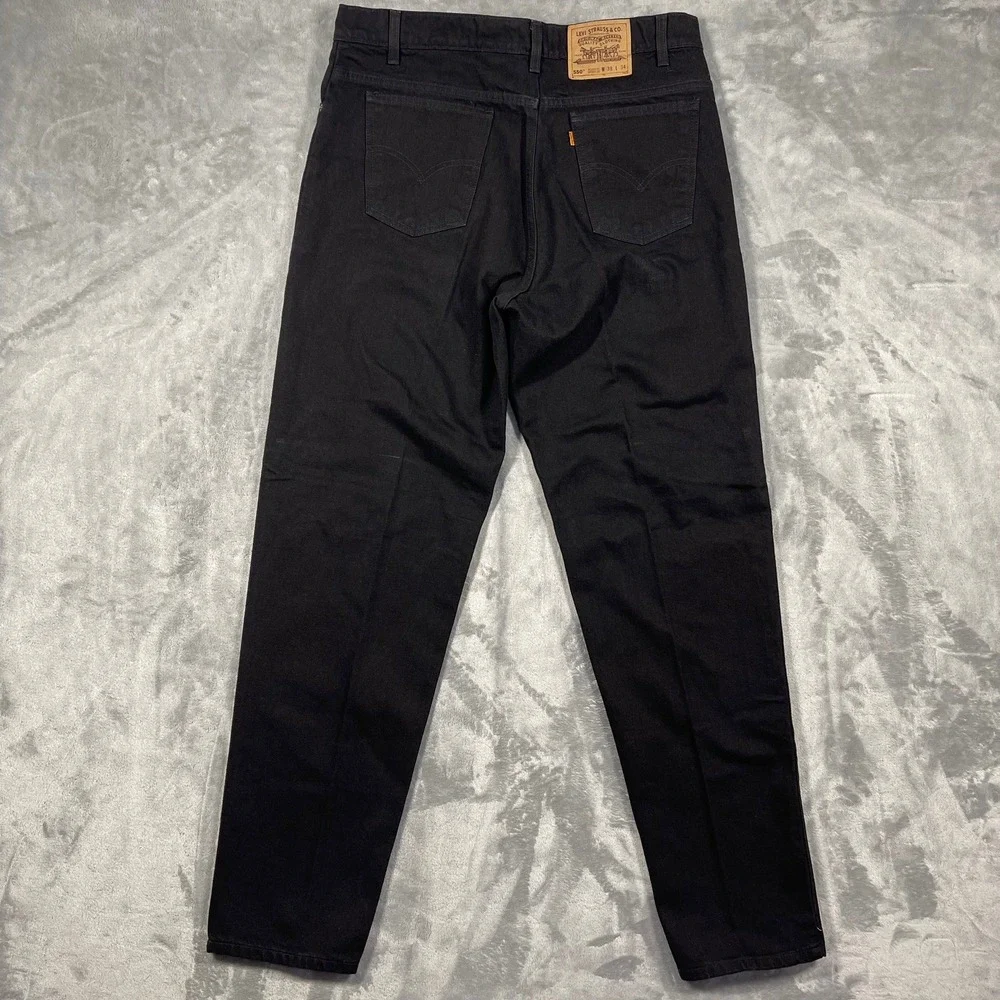 VTG 90's Orange Tab‎ Levis 550 Mens Black Relaxed Fit Tapered Jeans 38(36.5)x34